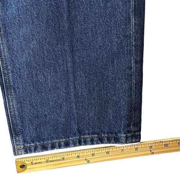 NWOT Express Women's Ankle Dad Denim Jeans Size 12 Buttons High Rise Cotton Blue - Picture 12 of 12